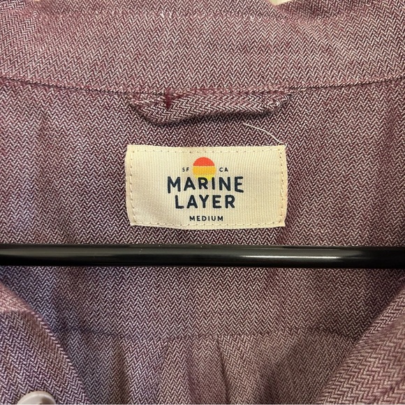 Marine Layer Purple Button-Down Long Sleeve Shirt Men’s Medium – Collared Casual - Picture 2 of 10